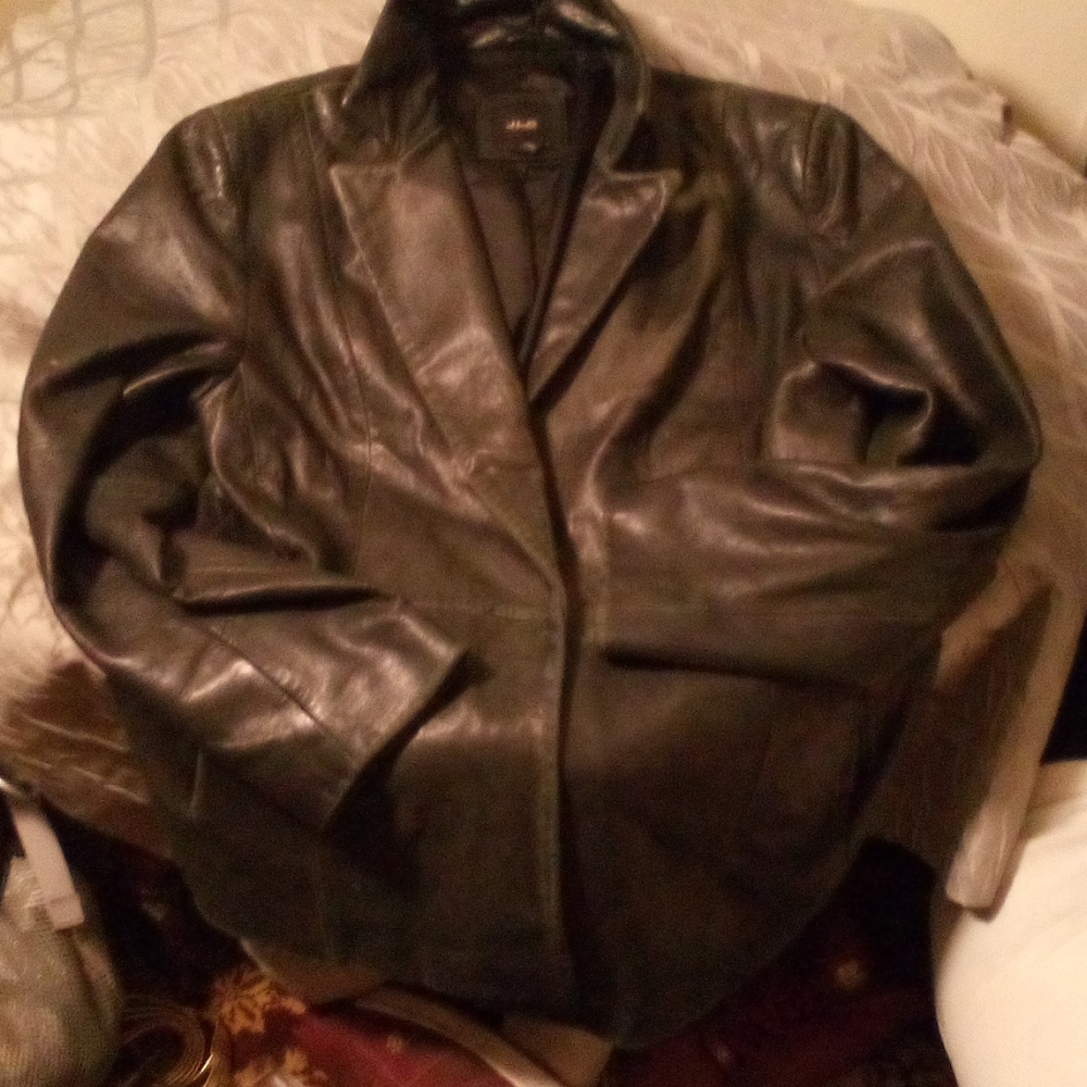 A lambskin leather jacket